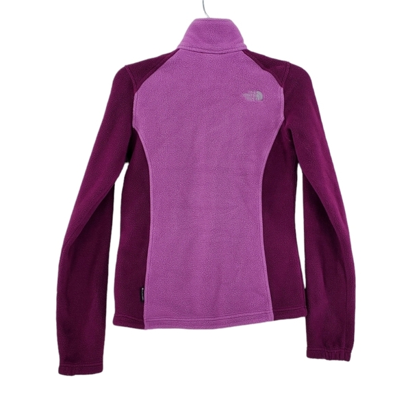 North Face Women XS Pink Purple Khumbu Zip Up Fleece Jacket Sweatshirt Flashdry - Picture 2 of 10